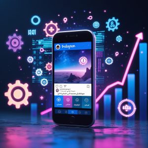 Leonardo Phoenix 10 A futuristic smartphone displaying Instagr 0